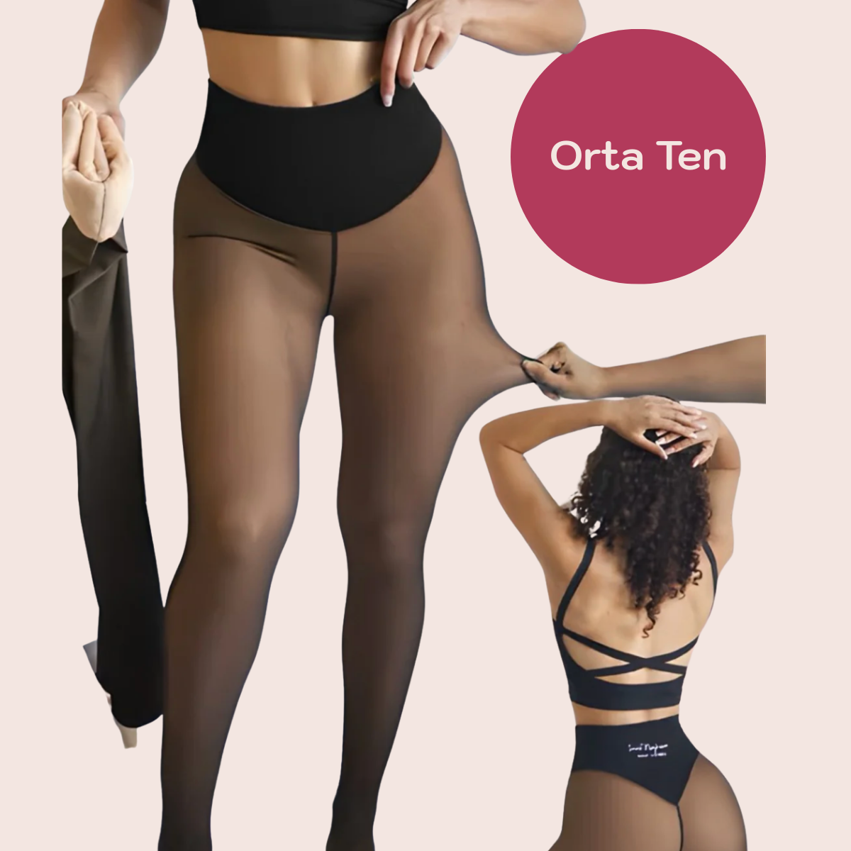 Restify Tek Dikişli Şekillendirici Ten Görünümlü Polar Tayt