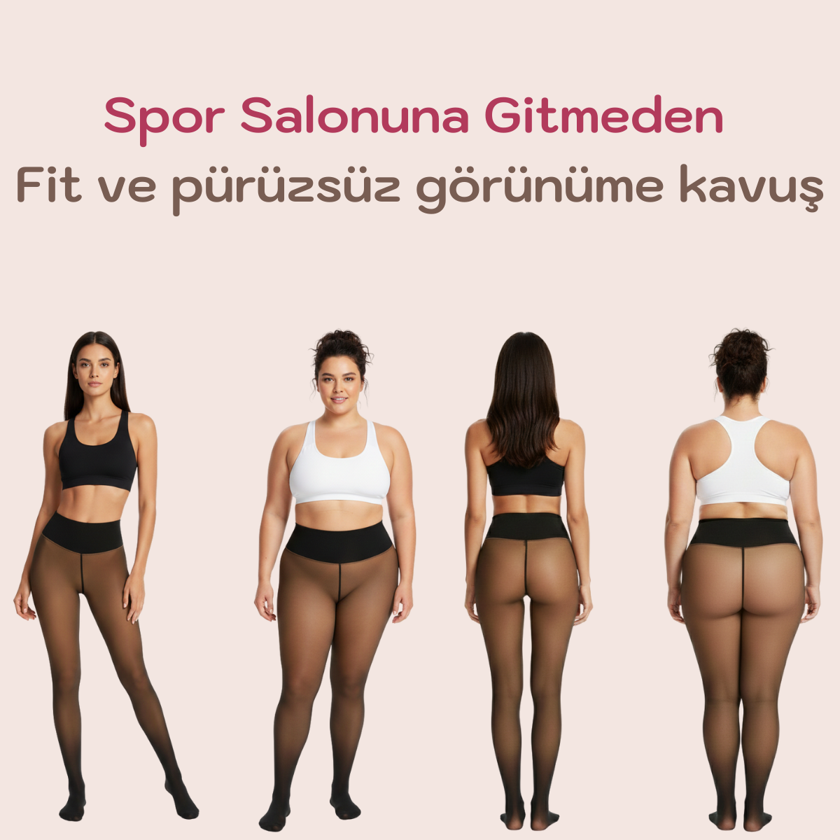 Restify Tek Dikişli Şekillendirici Ten Görünümlü Polar Tayt